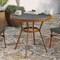 Merrick Lane Celia Bistro Style Table with Tempered Glass Top, PE Rattan, and Bamboo Finished Metal Frame for Indoor/Outdoor Use